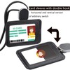 Larpur Retractable Badge Holder, PU Leather Work ID Card Holder
