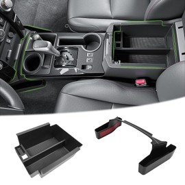 Qyebbk 2PCS Center Console Organizer for 2010-2024 Toyota 4Runner Gear Shift Side Tray and Insert Armrest Storage Box for 4 Runner Interior Accessories(2PCS Console Shifter+Armrest Tray/Fit 10-24)