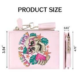 GEEAD Small Wallets for Women Slim Compact Bifold Card Holder Wallet with Zipper Keychain Coin Pocket