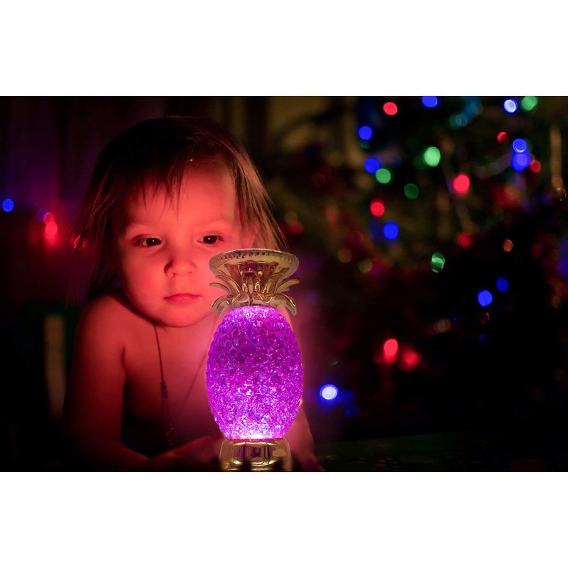 YAKii 9.5" Pineapple LED Color Changing Shine Lamp,Swirling Water Waves