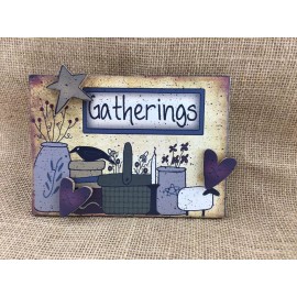 Ohio Wholesale NIP Gatherings w/ 3 Magnets Picture Holder Country Primitive Sheep Crock Crow