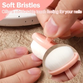 2pcs Ring Style Nail Art Brush and Nail Dust Brush Set – Soft Bristle Brushes for Nail Cleaning, Manicure Tools for Salon or Home Nail Care Routine