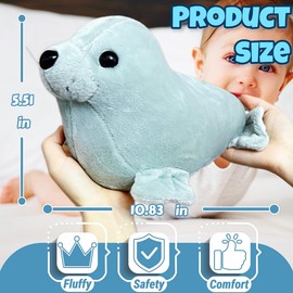 11" Gray Seal Stuffed Animal, Plush Toys for Kids, Kawaii Seal Plushies for Girls and Boys, Soft Stuffed Sea Animal, Birthday Gifts, Soft Plush Toys Pillow, Plushie Doll
