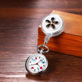 Avaner Women's Retractable Nurse Watches: Hanging Lapel Clip-on Medical Theme Pattern Fob Pocket Watch
