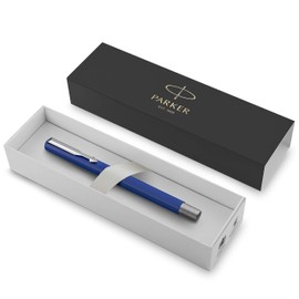Parker Vector Rollerball Pen | Blue with Chrome Trim | Medium Point Blue Ink | Gift Box