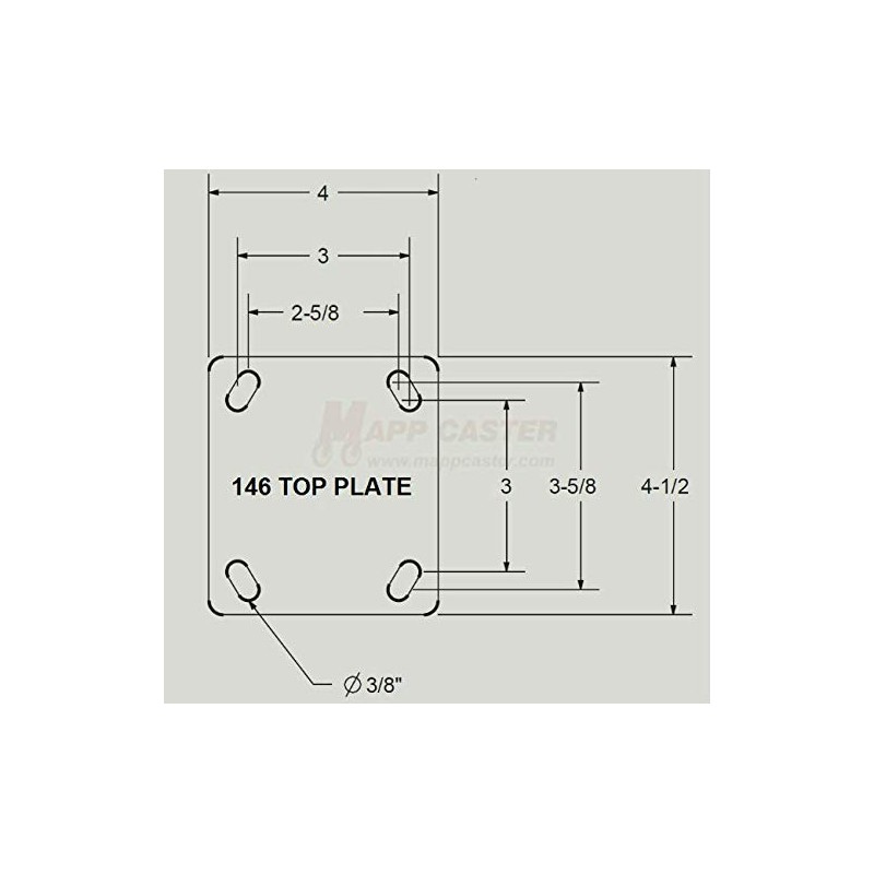 Mapp Caster Toolbox, Job Box & Gangbox 4" Steel Caster