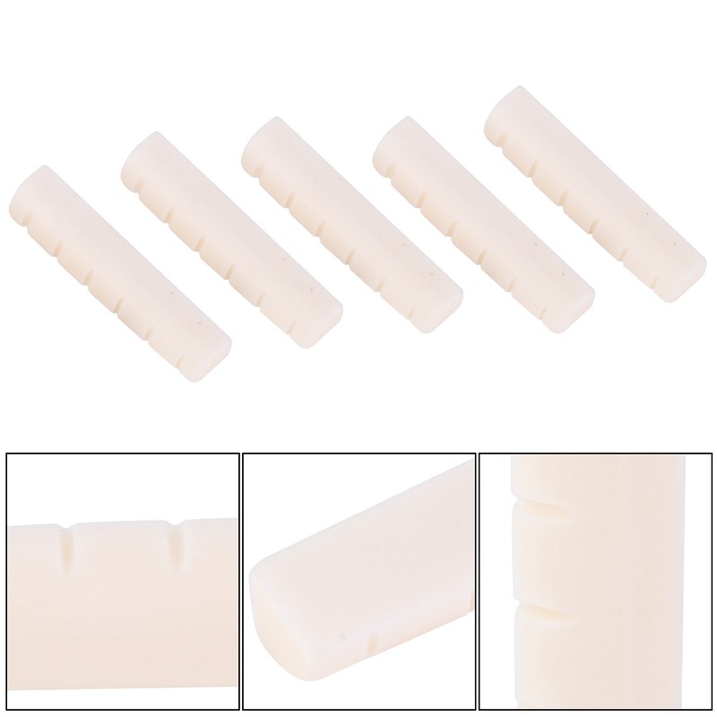 5Pcs Acoustic Wood Guitar Nut Ivory White Cow Bones Musical