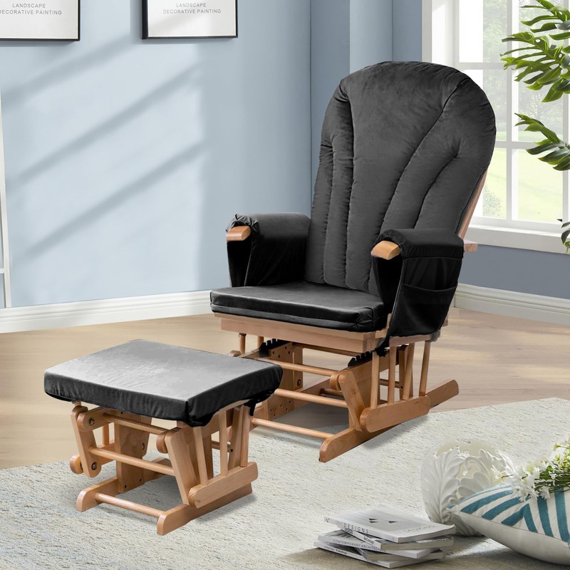 ANMINY 5pcs Glider Rocker Replacement Cushions Set - Thickened Velvet