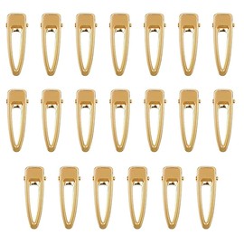 Alligator Hair Clips 20pcs Gold Metal Hair Clamps DIY Hairbow Hairpin Crafts Accessory for Arts Crafts Projects Hair Styling and Makeup (Type A)