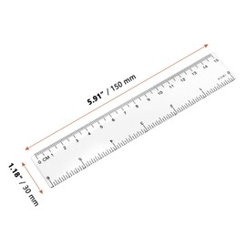 LEXININ 200 Pack 6 Inch Clear Plastic Ruler, 15cm Straight Edge Rulers, Measuring Rulers Tool Bulk for Home, Office