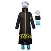 Alleyon Anime Cosplay Coat Robe Law Costume Cape with Hat