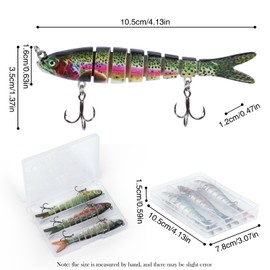 Notakia 3Pcs Fishing Lures for Freshwater and Saltwater,Multi Jointed Swimbaits for Bass Trout Lures,Lifelike Swimming Lures Fishing Lures Kit, Fishing Lures Bass Trout Fishing Gear (Combo B 3Pcs)