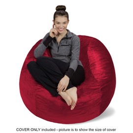 Sofa Sack Bean Bag Chair Cover, 4-Feet, Cinnabar