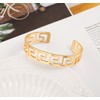PERNNLA PEARL Dainty Gold Initial Bangle Bracelet for Women L