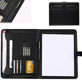 Carpeta Portafolio Profesional, Carpeta de Documentos, Carpeta Organizadora con Calculadora y Almohadilla de Escritura, para Carpetas de Presentación, Tarjetas de Visita,Oficina Trabajo Uso Escola.