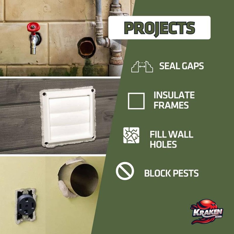 Kraken Bond Pestblokc Spray Foam Sealant - (2x24oz) Polyurethane Foam