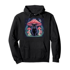 Women Black Panther Cottagcore Mushroom Hat Grunge Aesthetic Pullover Hoodie