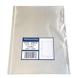 Filmhososhop OPP Bags, A4, 100 Sheets, No Tape, 8.9 x 12.2 inches (225 x 310 mm), 30 Micron Thick, Transparent Envelopes, Wrapping Bags, Made in Japan