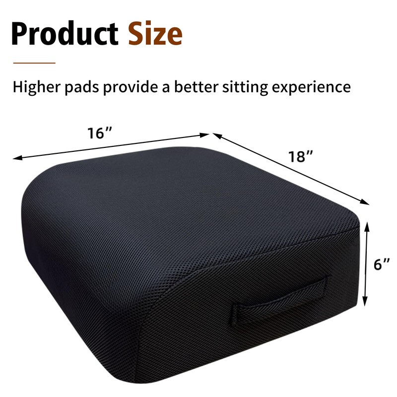 Office Chair Booster Cushion — 6-Inch Extra-Thick Height Increase Seat