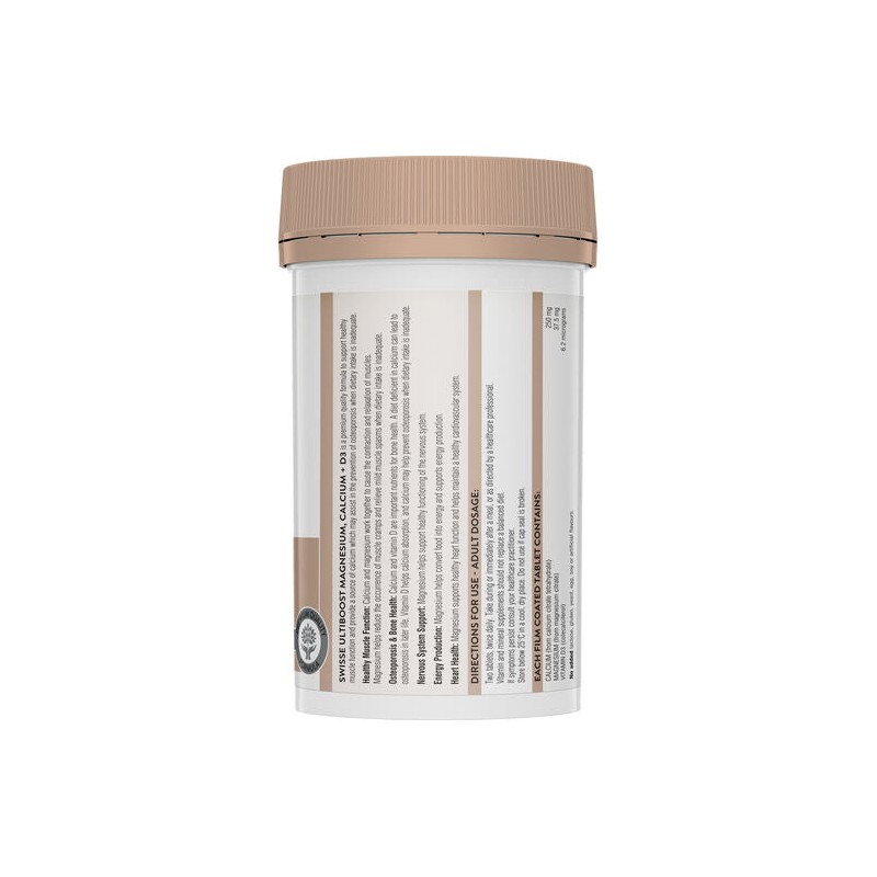 Swisse Ultiboost Magnesium, Calcium + D3 120 Tablets