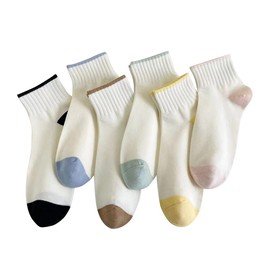 Women's Cute Socks, Ankle Socks, High Quality Cotton Socks, Cotton, Odor-Resistant, Not Stuffy, Non-Slip, Sock Set, Breathable, School or Work, Supotsu Socks, 8.7 - 9.8 inches (22 - 25 cm), Spring,