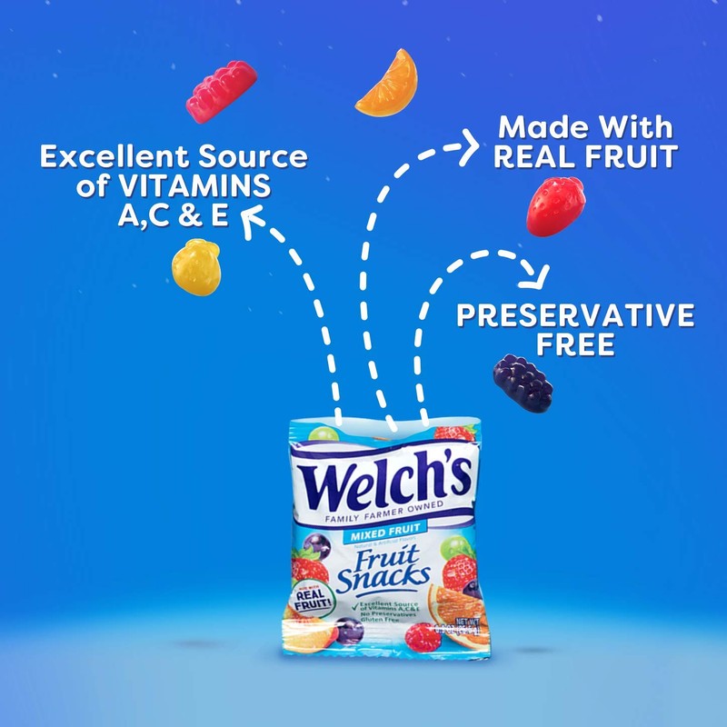 Welch's Fruit Snacks, Mixed Fruit, Gluten Free, Bulk Pack, 0.9