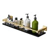 Alise Glass Shelf with Railing for Bathroom, Gold Bathroom Shelves