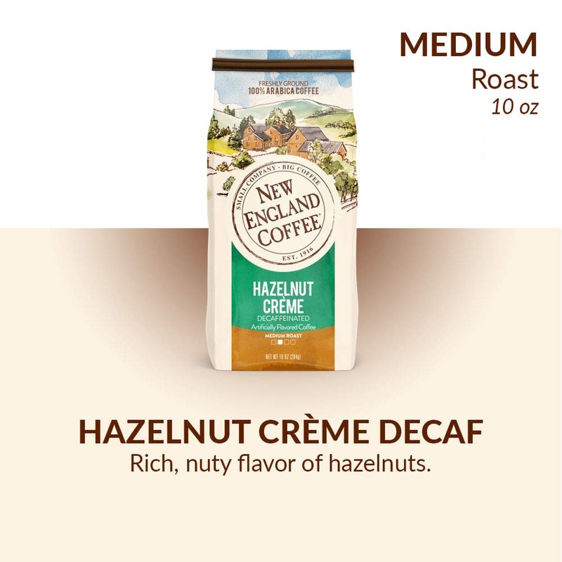 New England Coffee Hazelnut Crème Decaffeinated Medium Roast Ground Coffee