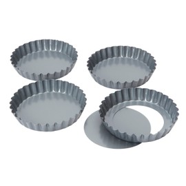 Baker's Pride 12cm/5" Loose base quiche/tart pan, set of 4 ( Ø12cm )