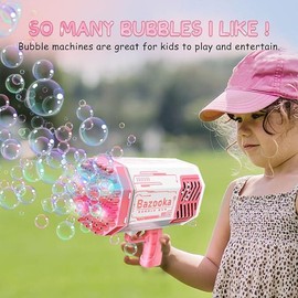 Bubble Machine, 2024 Upgraded Bubble Machine,  69 Holes Automatic Bubbles Machine for Kids Adults Outdoor Toys Gift for Birthday Wedding Party Bubble Blaster for Indoor Bubble Blower bubbly  blaster:_Upgraded 69 hole bubble machine - blue