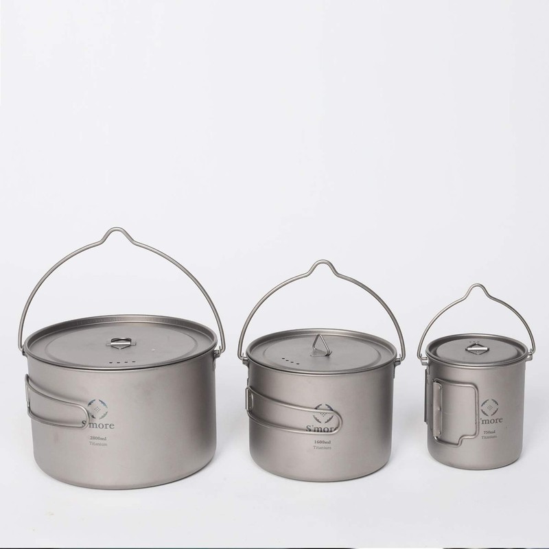S'more Titanium Hanging Pot Titanium Mug Cup Camping Pot Camping