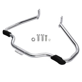 MoKitDora Engine Guard Highway Mustache Crash Bar 1.25" Fat for Harley Softail 2000-2017 FL Heritage Classic Deluxe Fat Boy FLSTF Models, Chrome