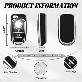 TOOMUME Key Case TPU Car Key Case Fits Fiat 500X Tipo Toro Argo Cronos Nuovo Doblo Egea Freedom Grazie Dodge Neon, Key Cover Protection Key Case - Flip Key