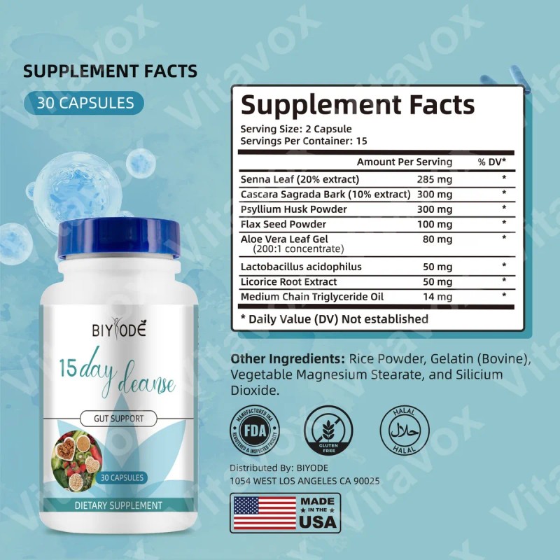 2pc De Desintoxicación Avanzada 15day Cleanse Cápsulas