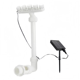 7-Color LED Solar Pool Fountain, 360 Degree Pool Waterfall Sprinkler, Rechargeable Outdoor Pond Water Fountain with Adjustable Lights for Inground Above Ground Swimming Pools Garden