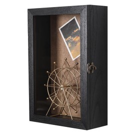 11x17 Extra Deep Shadow Box, Exterior Depth 5in Shadow Boxes Display Cases for Flowers Bouquet Wedding Pictures Photos and Keepsake(Black)