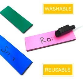 MODERN WAVE - Reusable Magnetic Stripes Labels for School/Office/Home/Warehouses/Shelves/Whiteboards 10 x 3 cm (Multicolor, 42 pcs)