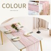 WSSJHYY 3 Pack Cheesecloth Table Runner, 10FT Light Pink Boho