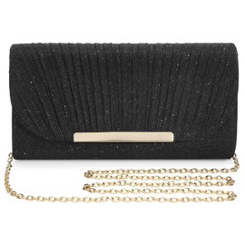 UBaymax Clutch Women's Evening Bag, Sparkling Chain Evening Bag, Fashionable Bag, Handbag, Elegant Envelope Bag, Crossbody for New Year's Ball, Wedding, Party and Wedding, 03-black, clutch