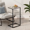 Vagusicc C Shaped End Table for Couch, 33.2'' Extra Tall