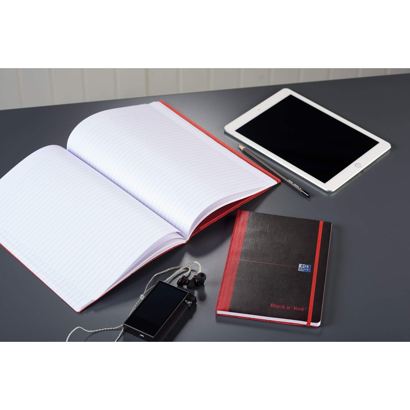 Oxford Black n' Red A4 Soft Cover Casebound Notebook Ruled