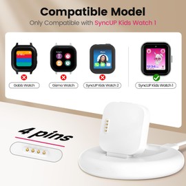 Compatible with SyncUP Kids Watch Charger Stand Dock, Portable & Foldable Magnetic Charger with 3.3 Feet Charging Cord for T-Mobile Sync UP 1 (NOT for Sync UP Kids Watch 2) (Foldable White)