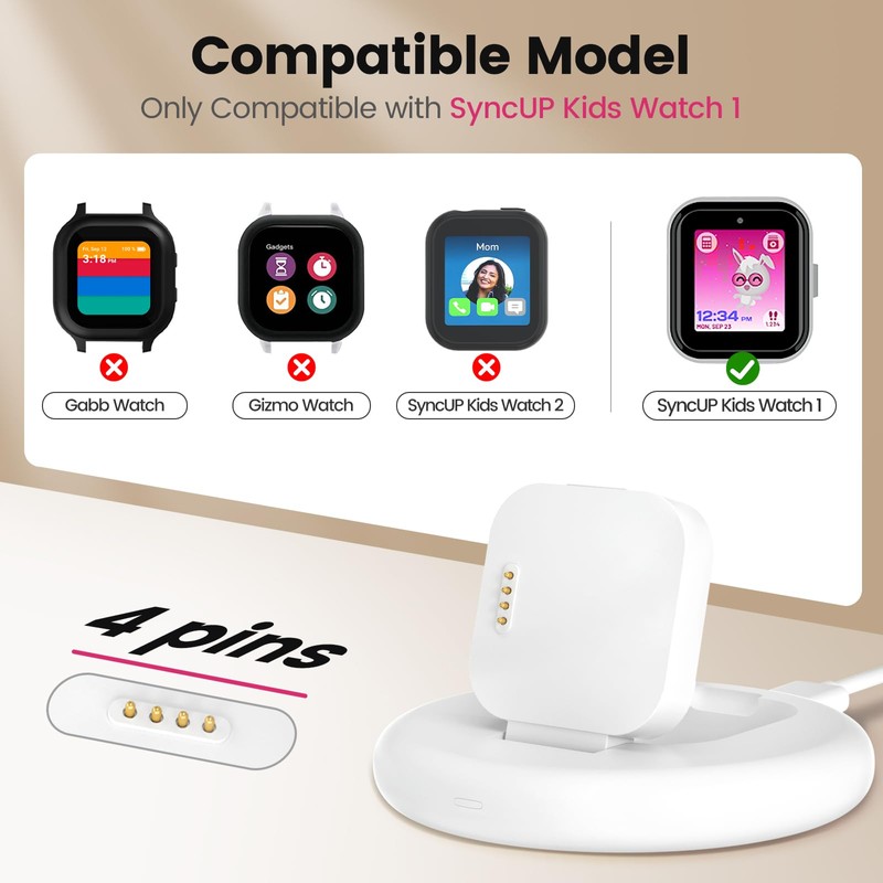 Compatible with SyncUP Kids Watch Charger Stand Dock, Portable &