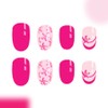 Almond Press on Nails Short Fake Nails Pink Oval False