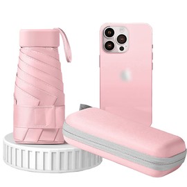 Small Umbrella Mini Folding Travel Umbrella Cute for Sun and Rain 99% UV Protection Compact Lightweight Portable for Women Men Kids Multiple Colors