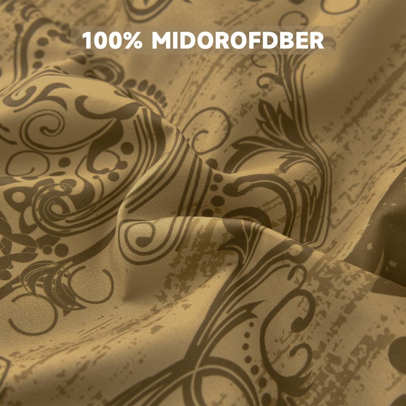 WONGS BEDDING Gold Comforter Set King Size, Damask Texture Design