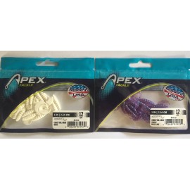 Apex 1" Curly Tail Grub Soft Plastic Lure Colors Choose One Price Fixed Shipping - PURPLE BLUE FLAKE
