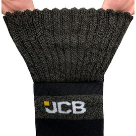 JCB Socks - Pro Tech Welly Socks - Premium Mens Socks - Boot socks - 1 Pack - Grey/Black Socks - Reinforced heels and toes - UK 6-8.5 EUR 39-43