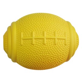 PlayfulSpirit Tricky Treat Rugby Ball: Dog Treat Dispenser - Awesome Anxiety Reliever and Boredom Breaker, Fun Fetch and Basic Puppy Training Toy (Large, Yellow)