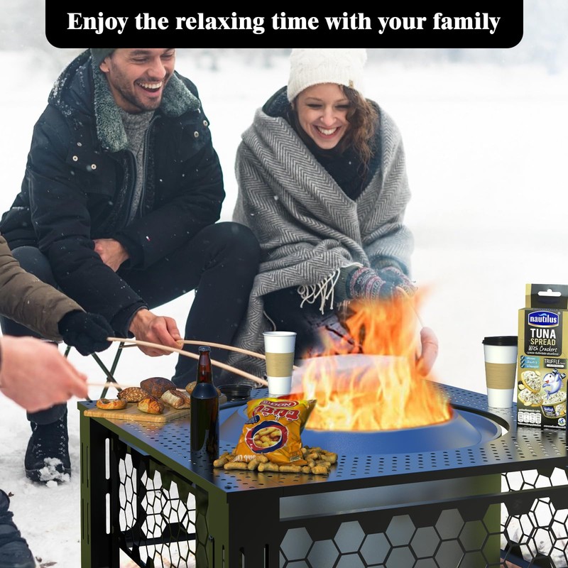 Lezbanz Fire Pit Surround Tabletop Use for Solo Stove Bonfire